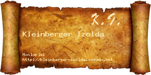 Kleinberger Izolda névjegykártya